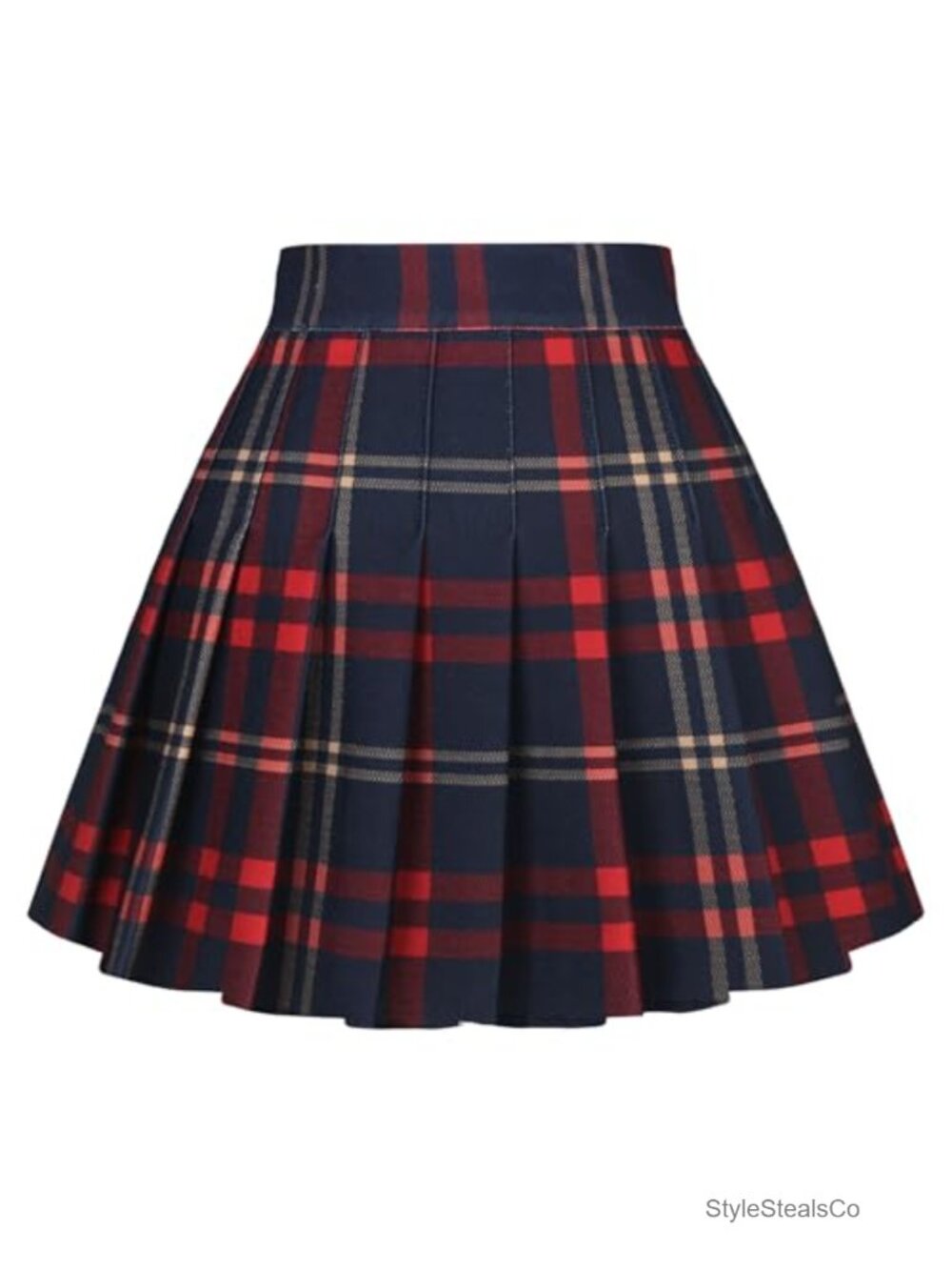 Pleated A-Line Mini Tennis Skirt Elastic High Waist Athletic Skort